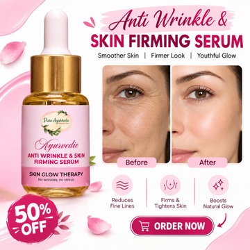 Pure Ayurveda Anti Wrinkle & Skin Firming Serum – Smoother Skin, Firmer Look & Youthful Glow – Reduces Fine Lines, Firms & Tightens Skin, Boosts Natural Glow