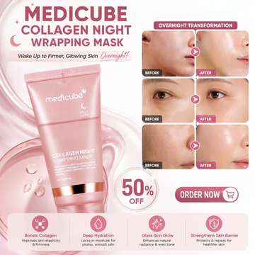 Medicube Collagen Night Wrapping Mask – 50% OFF – Wake Up to Glass Skin – Overnight Care – Boosts Collagen, Deep Hydration & Glass Skin Glow – Strengthens Skin Barrier – For All Skin Types