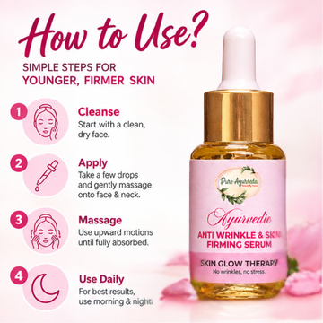 Pure Ayurveda Anti Wrinkle & Skin Firming Serum – Smoother Skin, Firmer Look & Youthful Glow – Reduces Fine Lines, Firms & Tightens Skin, Boosts Natural Glow
