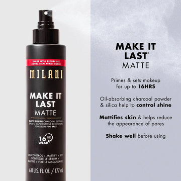 Milani Make It Last Matte - Matte Finish Charcoal Setting Spray - 177ml